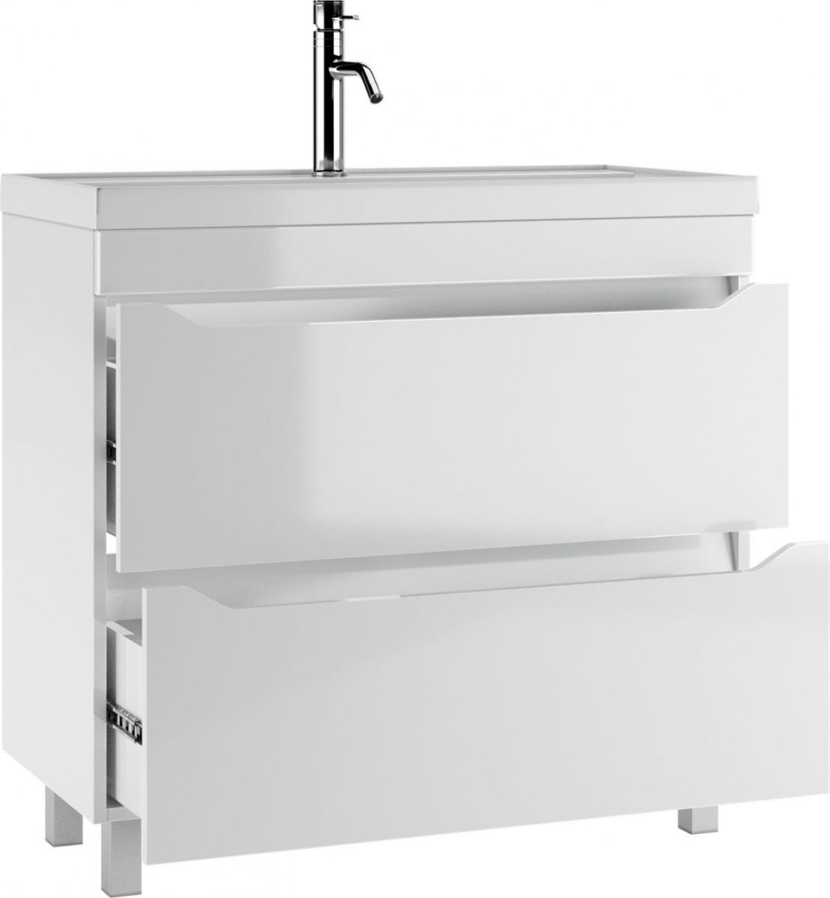 Тумба под умывальник "Bazis 90" Ева с двумя ящиками В2 Айсберг (DA5909T) | фото 3