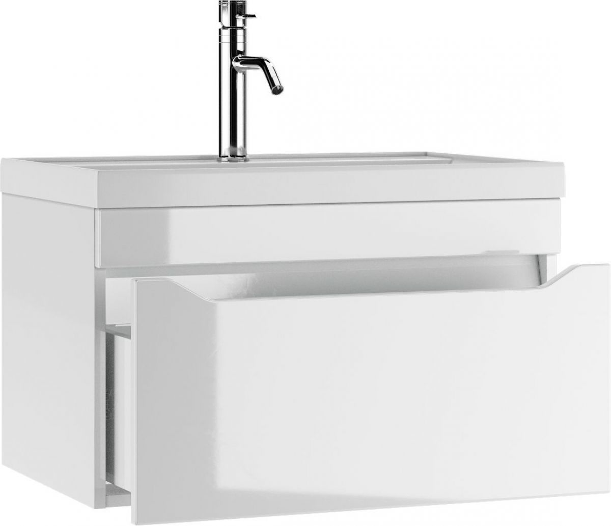 Тумба подвесная под умывальник "UNIT 70" Ева с одним ящиком В1 Айсберг (DA5902T) | фото 4