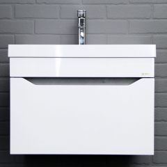 Тумба подвесная под умывальник "UNIT 60" Ева с одним ящиком В1 Бетон Айсберг (DA5905T) | фото 6