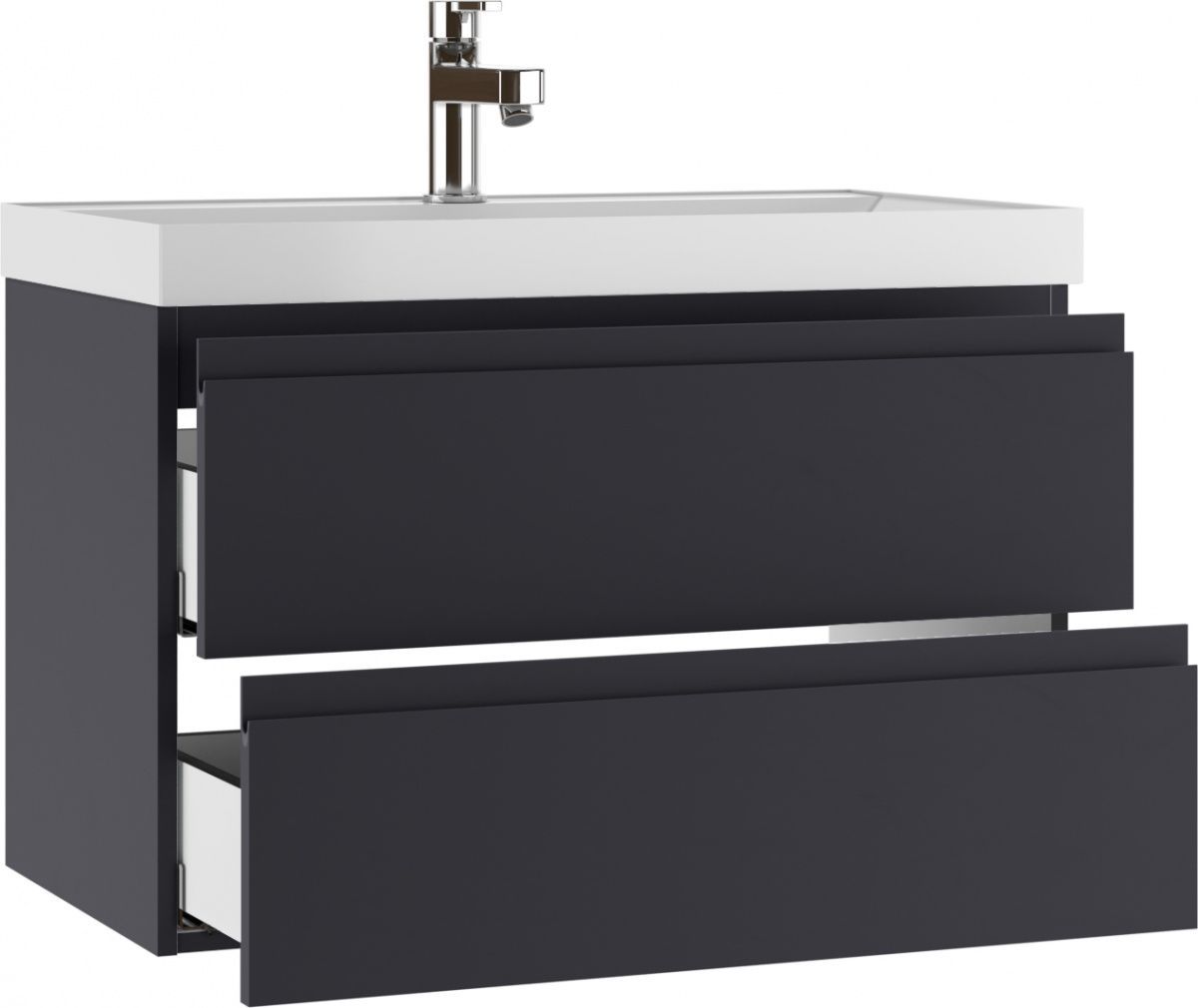 Тумба подвесная под умывальник "UNIT 80" Graffo графит матовый В2 Домино (DGr2106T) | фото 3