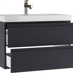 Тумба подвесная под умывальник "UNIT 80" Graffo графит матовый В2 Домино (DGr2106T) | фото 3