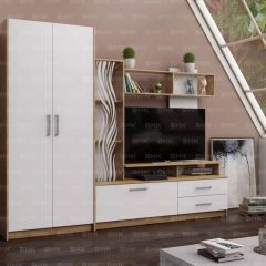 ДАРЬЯ Гостиная (Дуб вотан/Белый глянец) модульная | фото 10