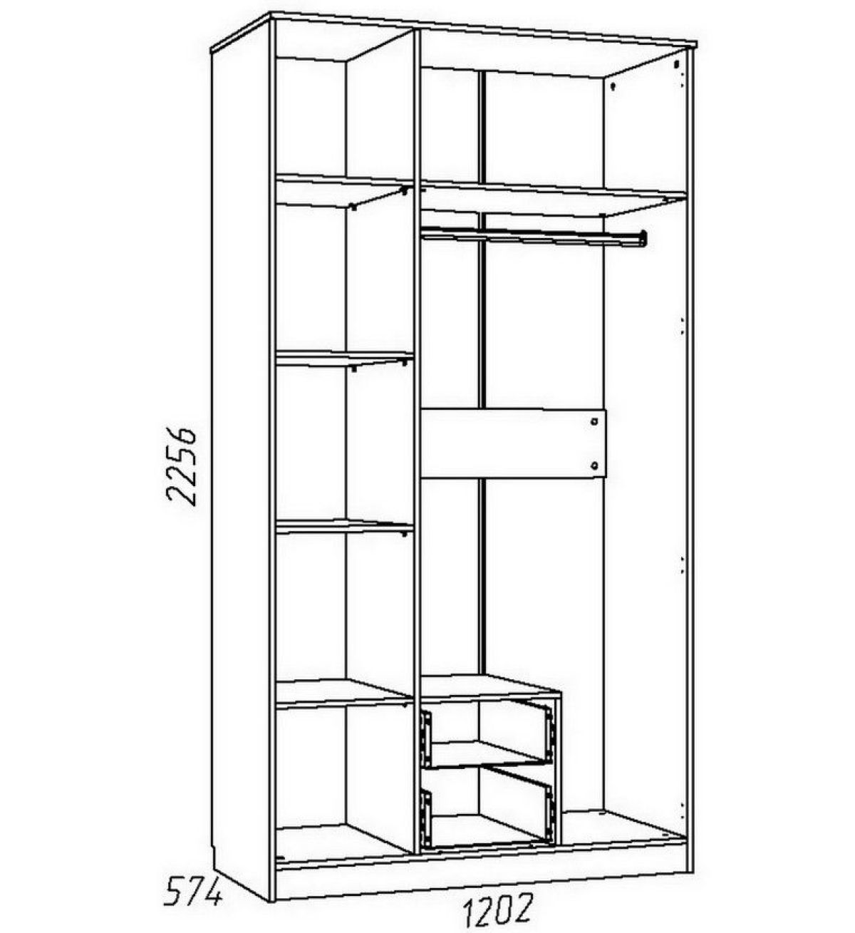 Детская Акварель Шкаф комбинированный НМ 013.08-01 М1 (Капучино/Дуб Сонома) | фото 3