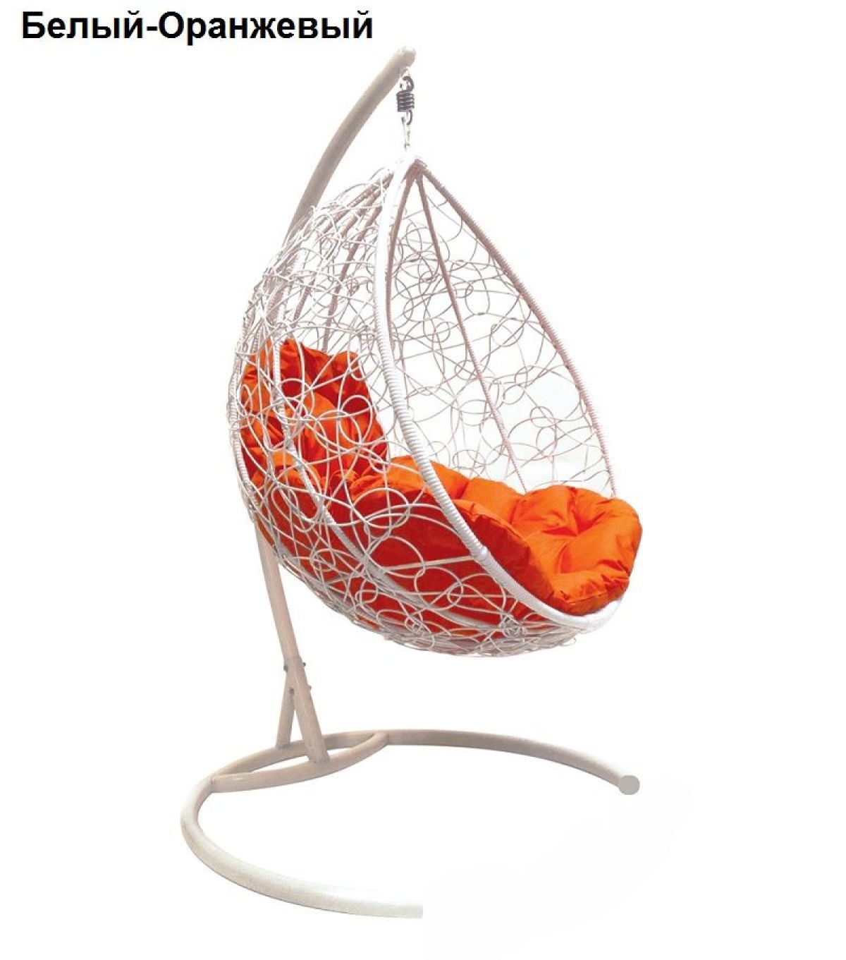 Подвесное кресло КОКОН "КАПЛЯ" ротанг (каркас белый) | фото 6