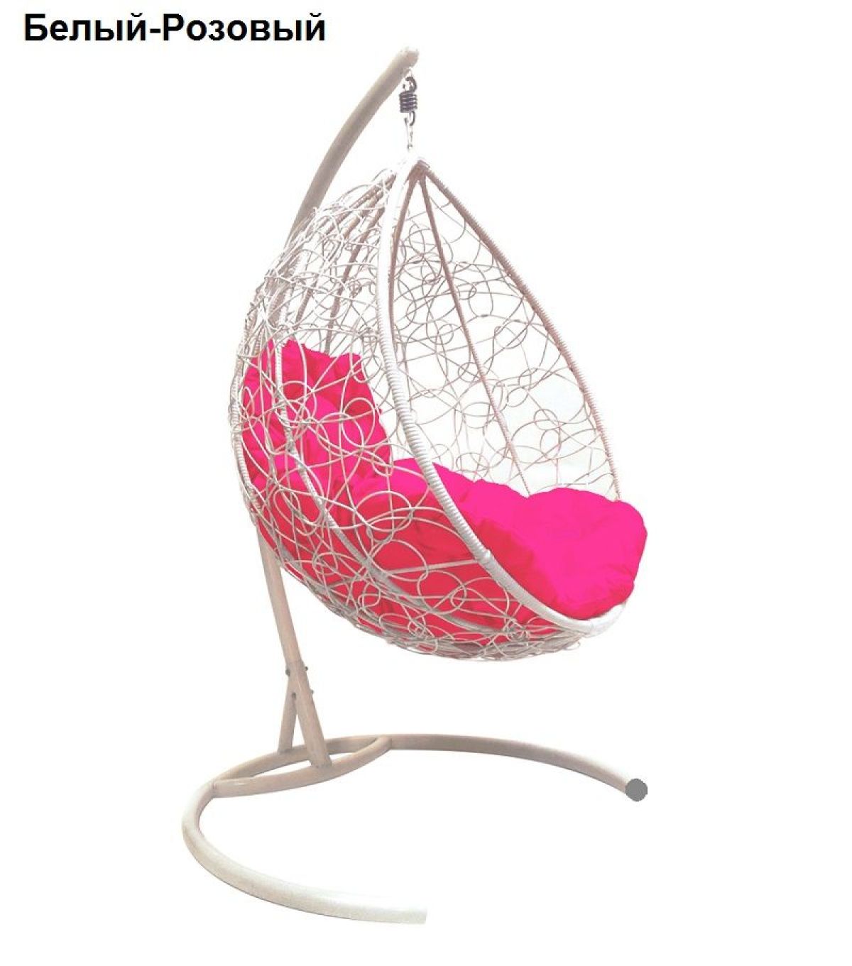 Подвесное кресло КОКОН "КАПЛЯ" ротанг (каркас белый) | фото 7