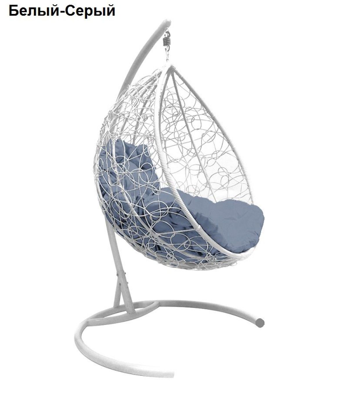 Подвесное кресло КОКОН "КАПЛЯ" ротанг (каркас белый) | фото 4