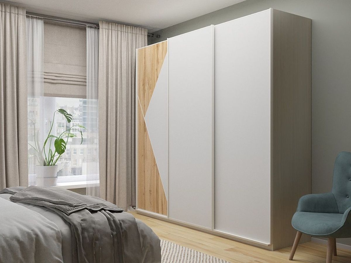 Шкаф-купе 2100 серии SOFT D7+D3+D3+B22+PL4 (по 2 ящика лев/прав+2штанги) профиль «Капучино» | фото 5