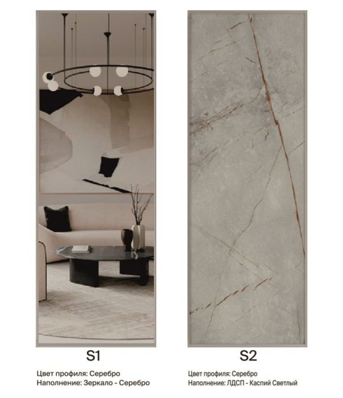 Шкаф-купе 1300 серии SILVER S4+S3Z+B2+PL1 (2 ящика+1 штанга) профиль «Серебро» | фото 7