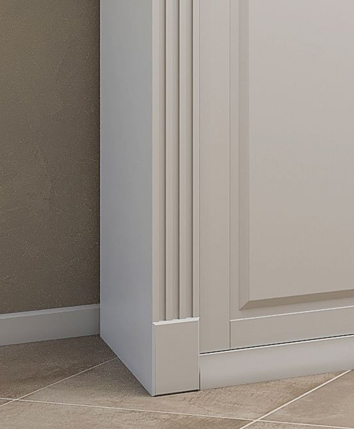 Шкаф-купе 2450 серии NEW CLASSIC K4+K4+K4+B22+PL4 (по 2 ящика лев/прав+F обр.штанга) профиль «Капучино» | фото 5