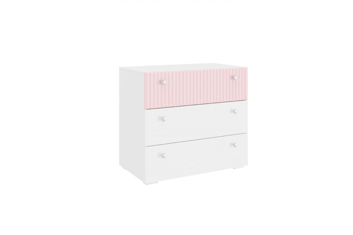 Детская Алиса ПМ-332.04 Комод МДФ розовый - ЛДСП белый матовый | фото 2