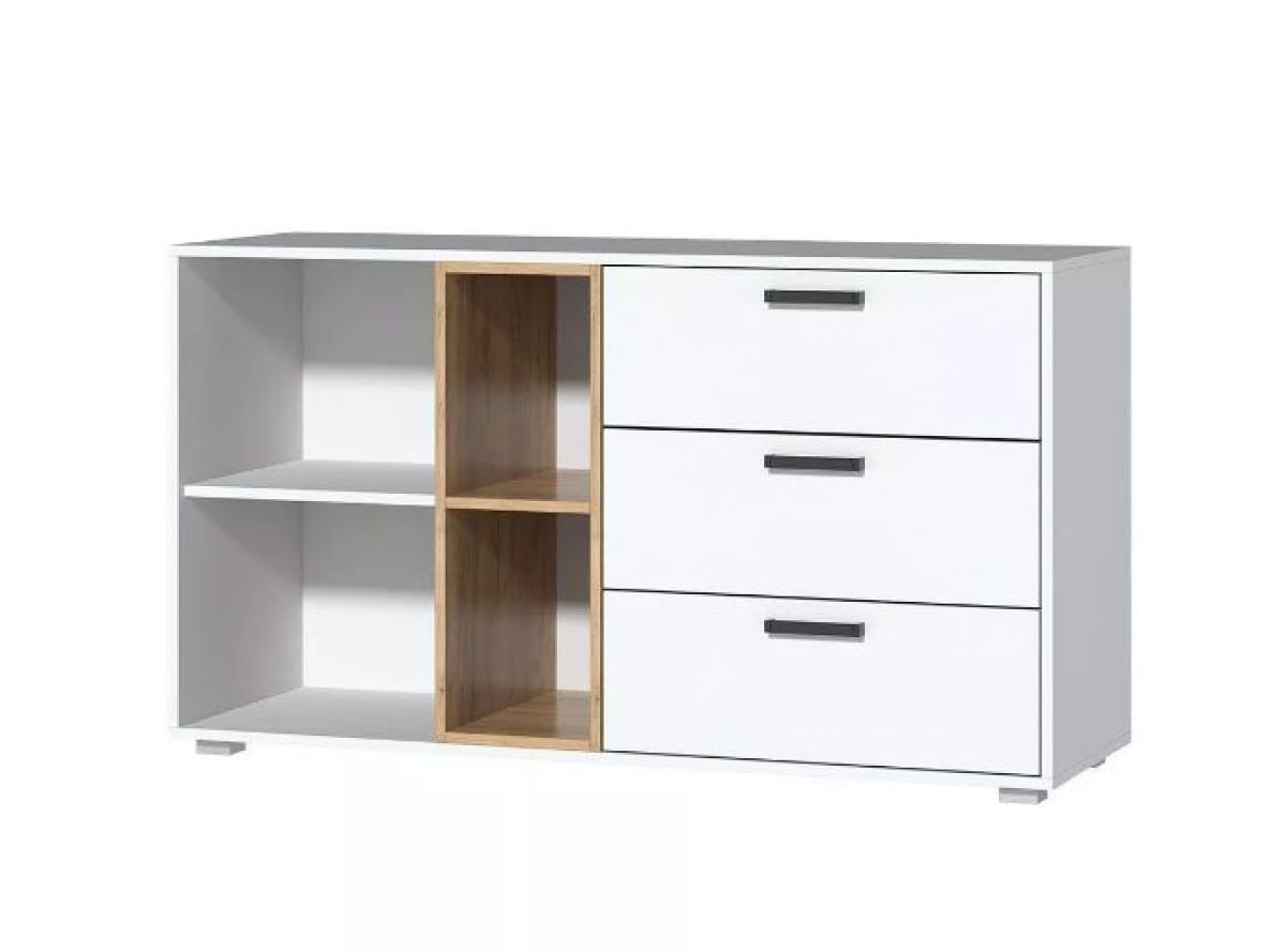 Комод №9 ЛДСП (Белый/Дуб Крафт Золотой) | фото 2