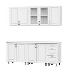 ПРОВАНС Кухонный гарнитур 2.0 м МДФ (без столешниц) Белый/Белый текстурный | фото 2