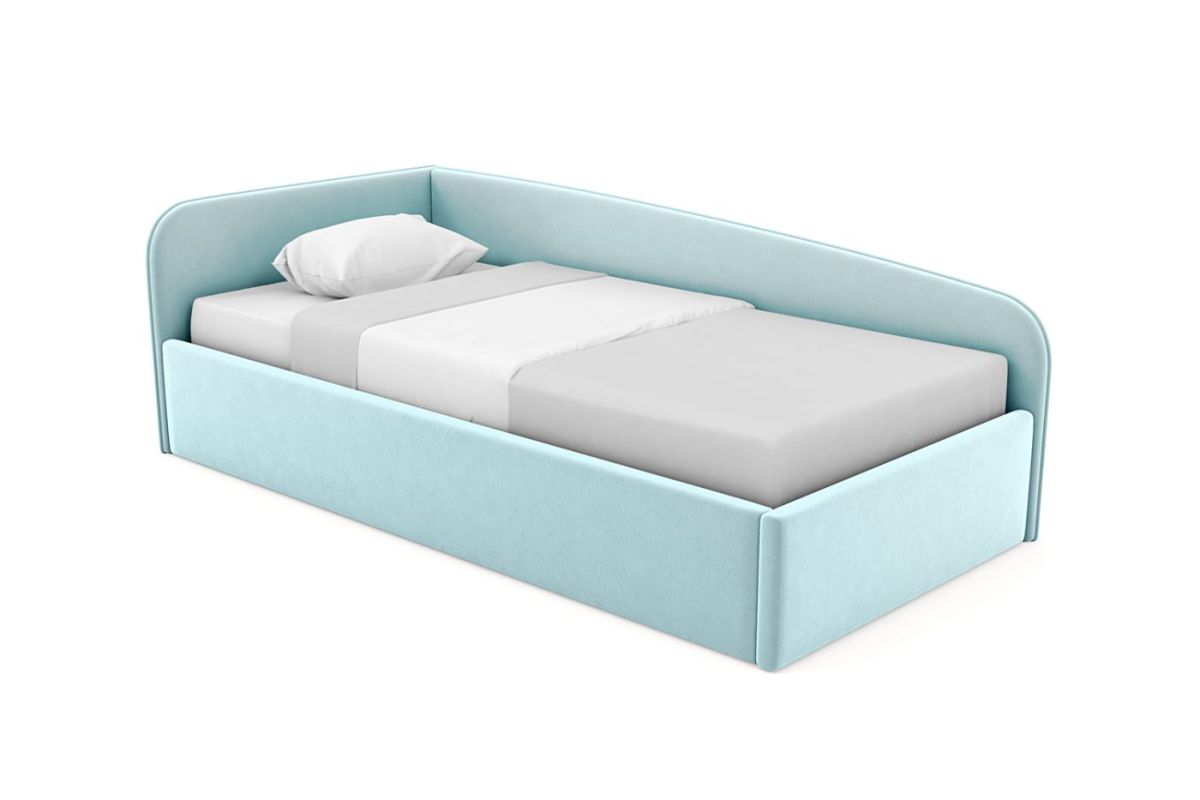 Кровать угловая Лэсли интерьерная +основание/ПМ/бельевое дно (120х200) | фото 21