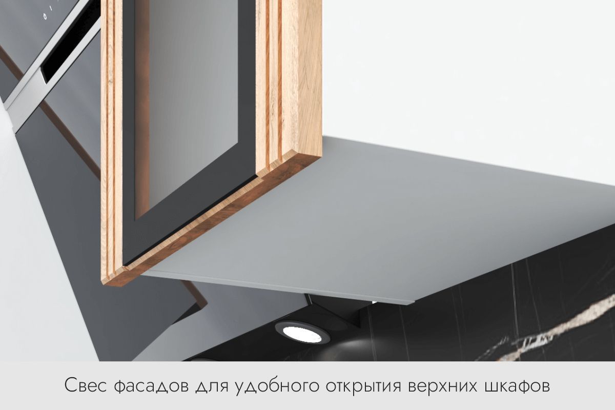 БЬЯНКА Кухонный гарнитур 1,6 белый/лиственница охотская/смоки софт | фото 4