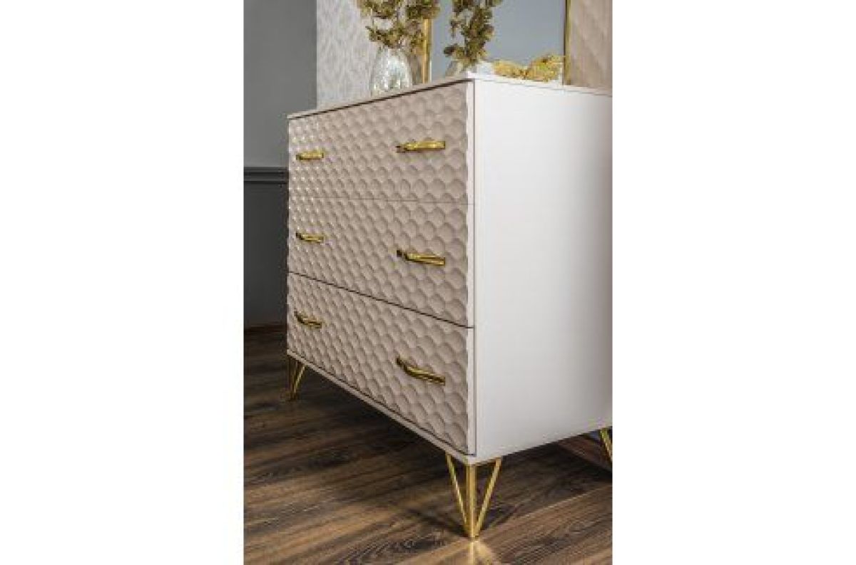 Комод Lara 3-и ящика (бежевый глянец) | фото 3
