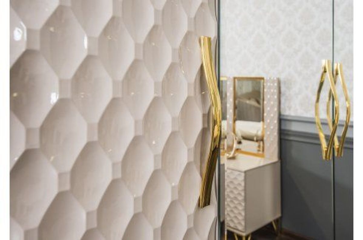 Шкаф 4-х ств с зеркалами Lara (бежевый глянец) | фото 3