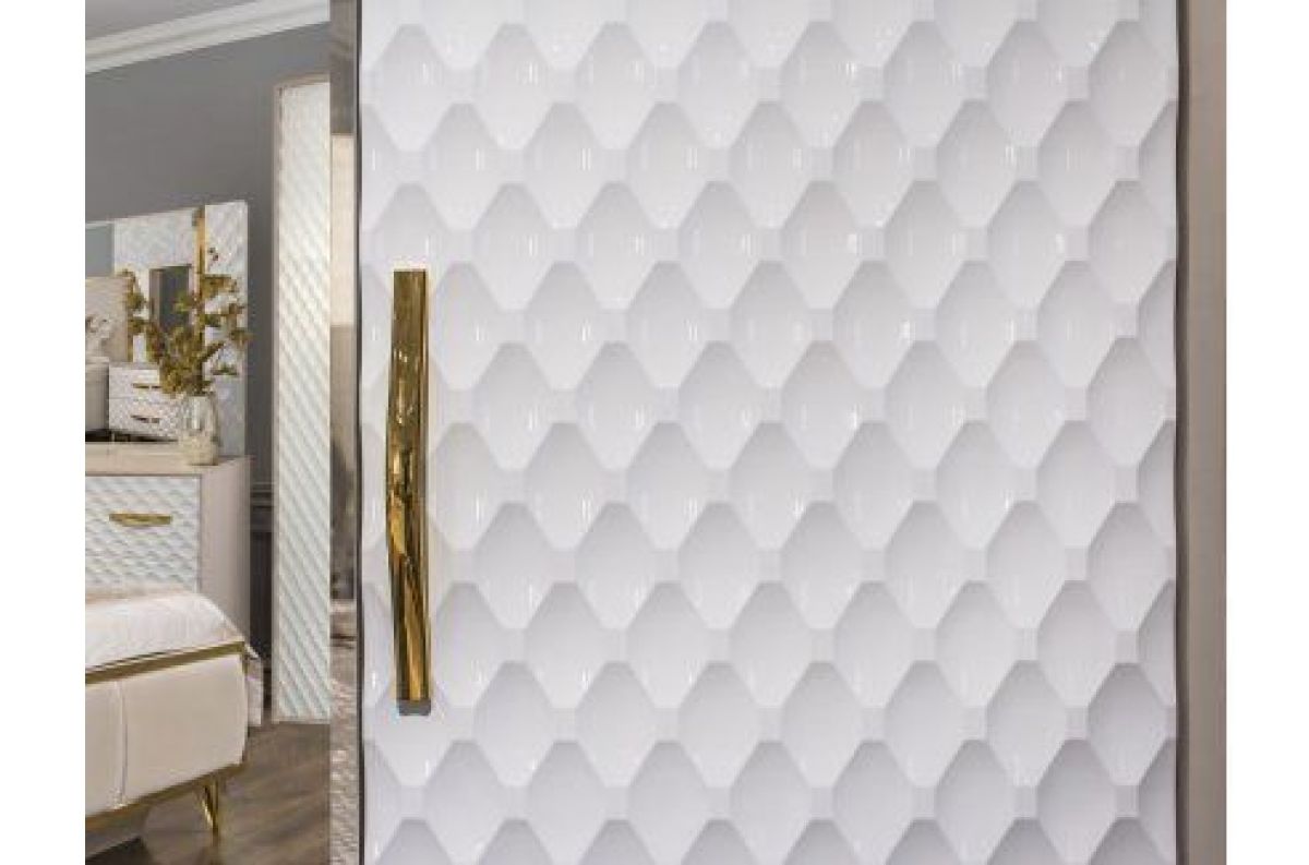 Шкаф 5-ти ств с зеркалами Lara (белый глянец) | фото 3