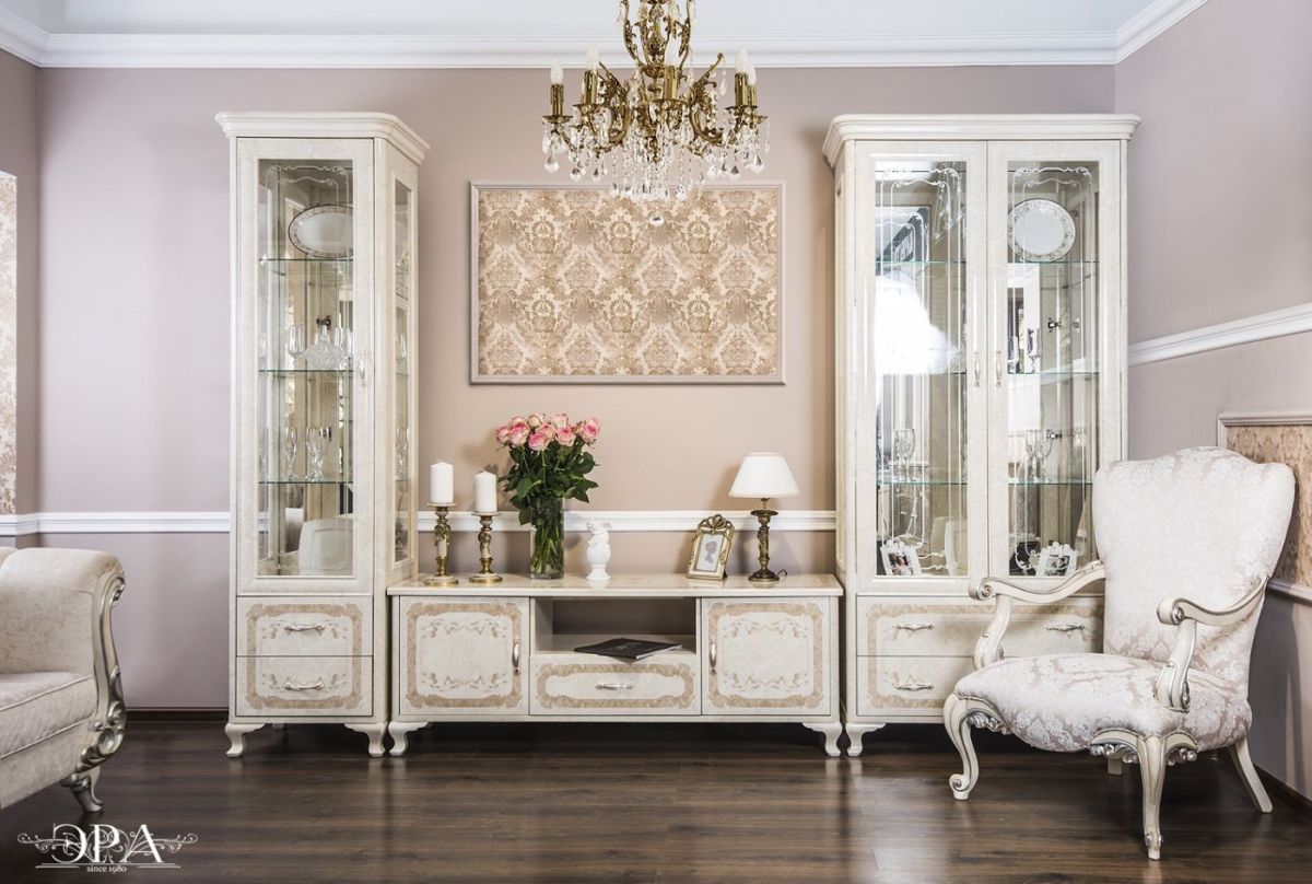 Витрина двухстворчатая Патрисия (крем корень глянец) | фото 2