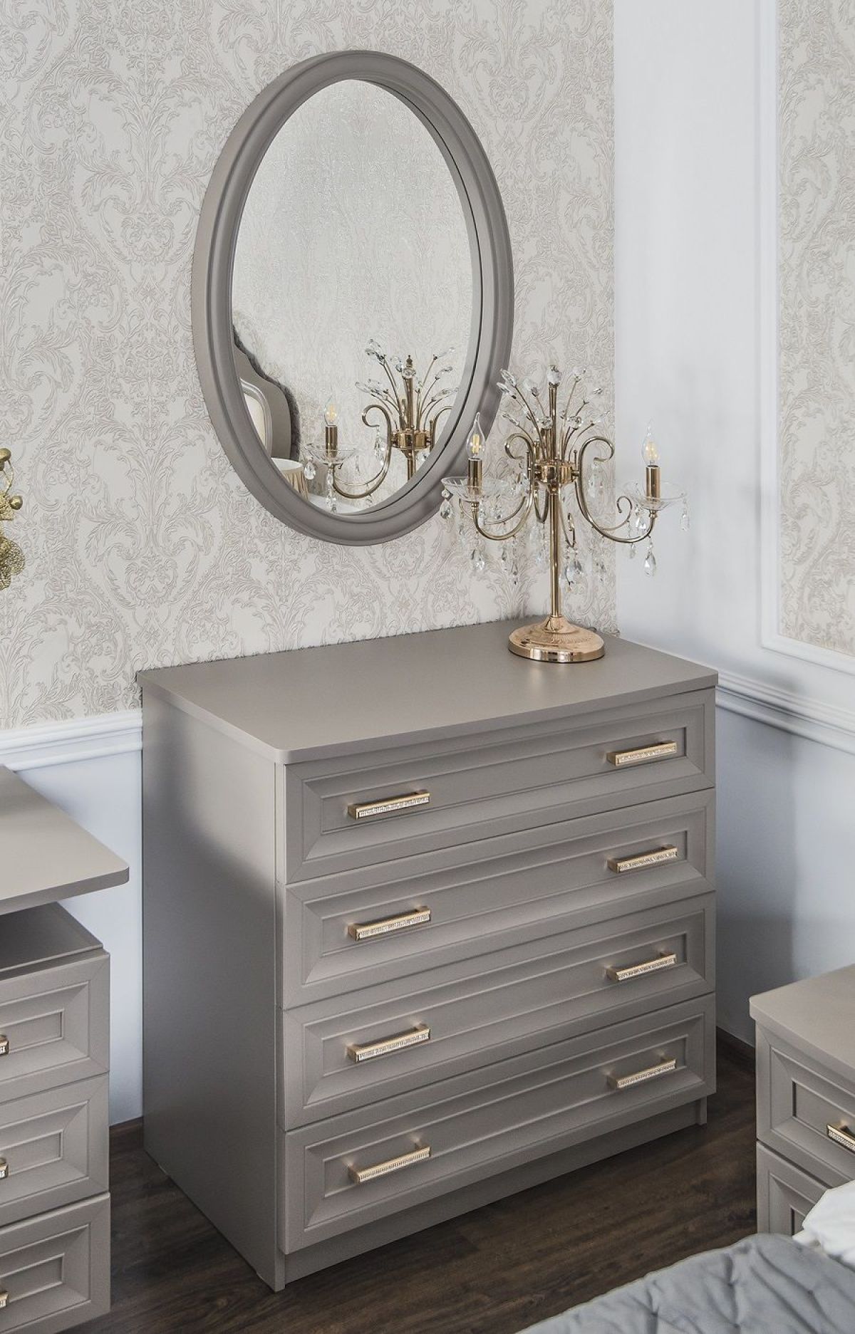 Зеркало ППУ для Комода Мокко (серый камень) | фото 2