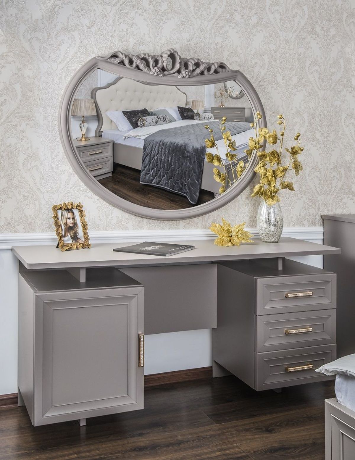 Зеркало ППУ для Туалетного стола Мокко (серый камень) | фото 2