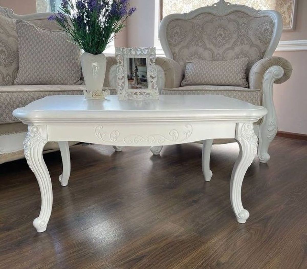 Стол журнальный прямоугольный Мишель (белый матовый) | фото 5