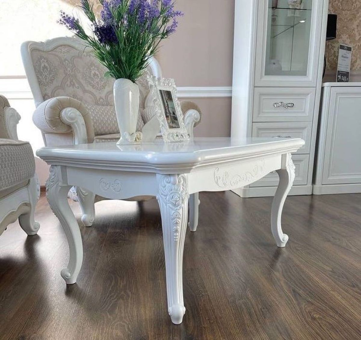 Стол журнальный прямоугольный Мишель (белый матовый) | фото 6