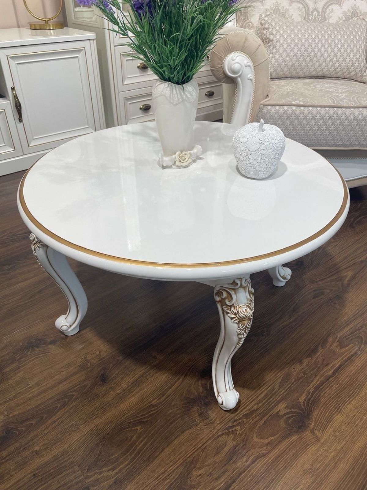 Стол журнальный круглый Натали (белый глянец) | фото 3