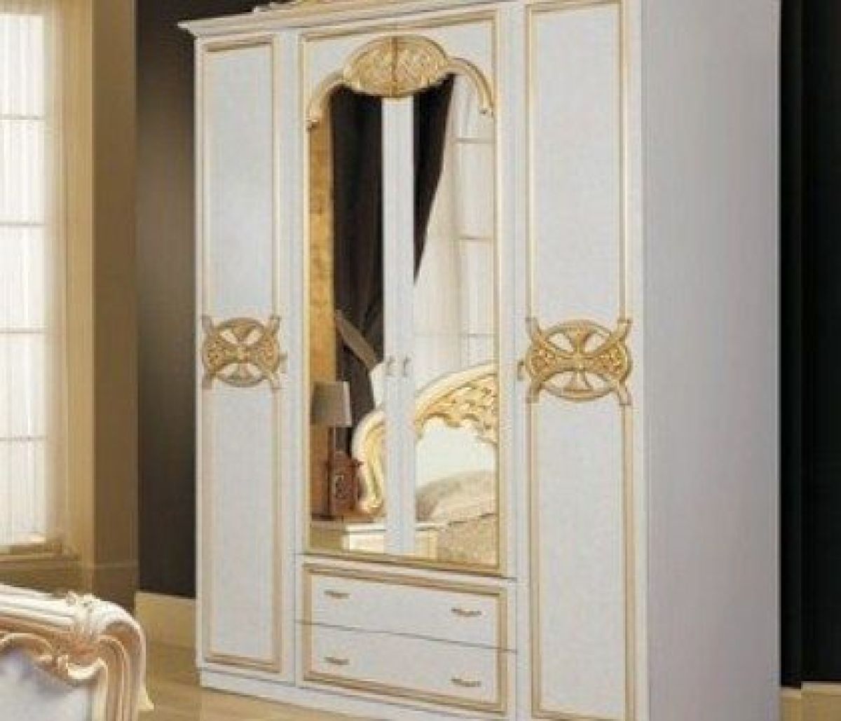 Спальный гарнитур Ольга (модульная) беж/золото | фото 4