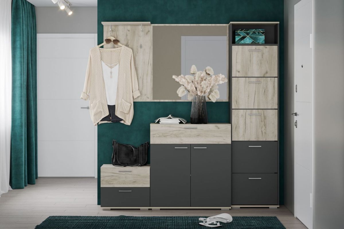 Тумба для обуви НМ 013.24 "Санти" (Антрацит/Крафт Серый) | фото 3