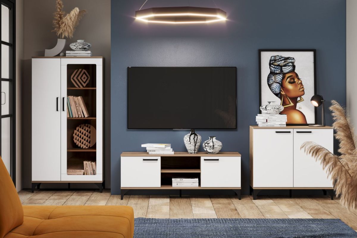 Тумба ТВА НМ 013.45 "Марсель" (Меренга/Дуб Крафт Табачный) | фото 3