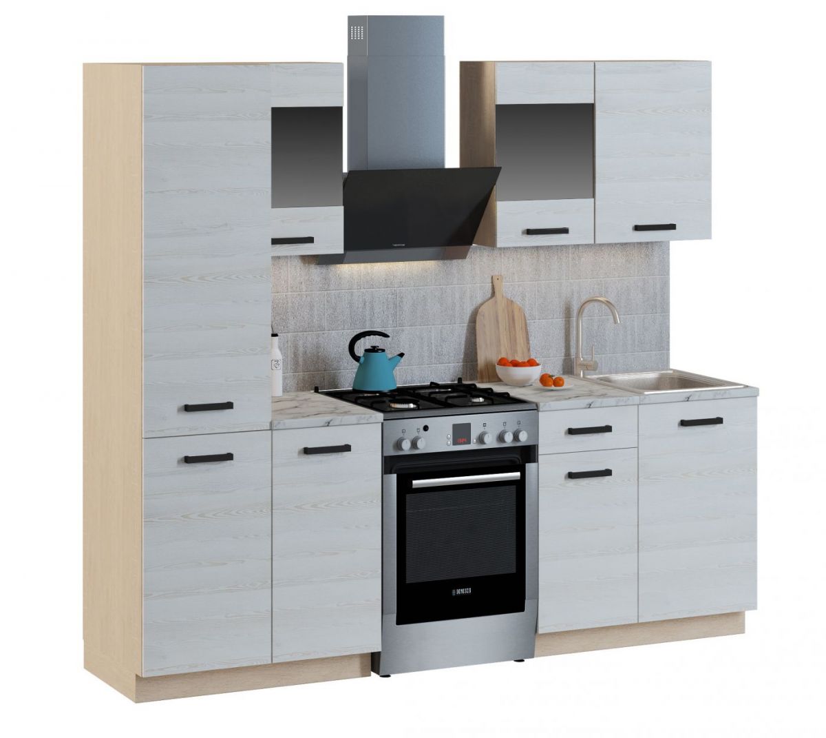 Кухонный гарнитур Алиса Loft линейная (Дуб Сонома/Сосна белая Loft) 1750 | фото 2