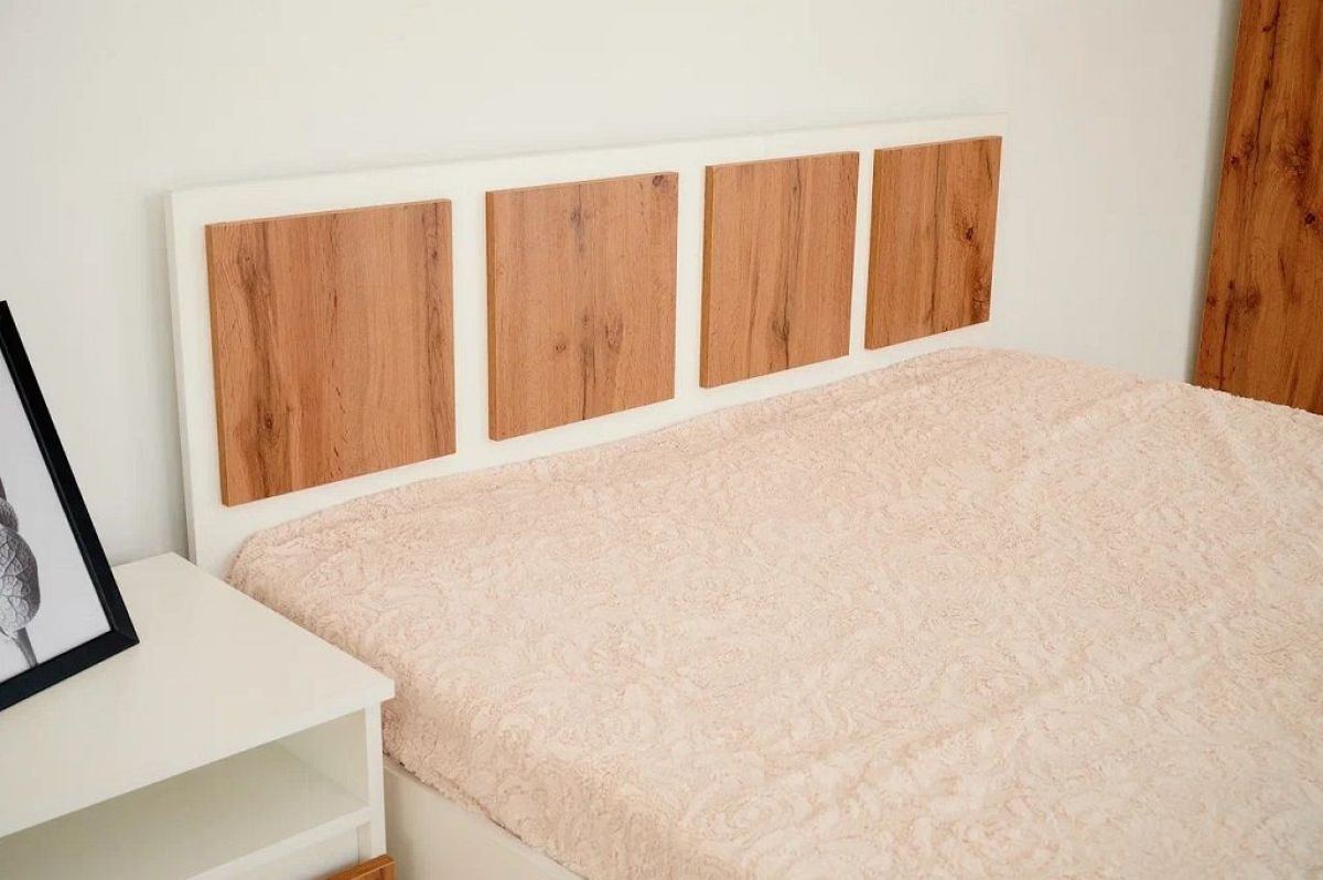 Спальный гарнитур Парус (Белый/Дуб Вотан) модульный | фото 26