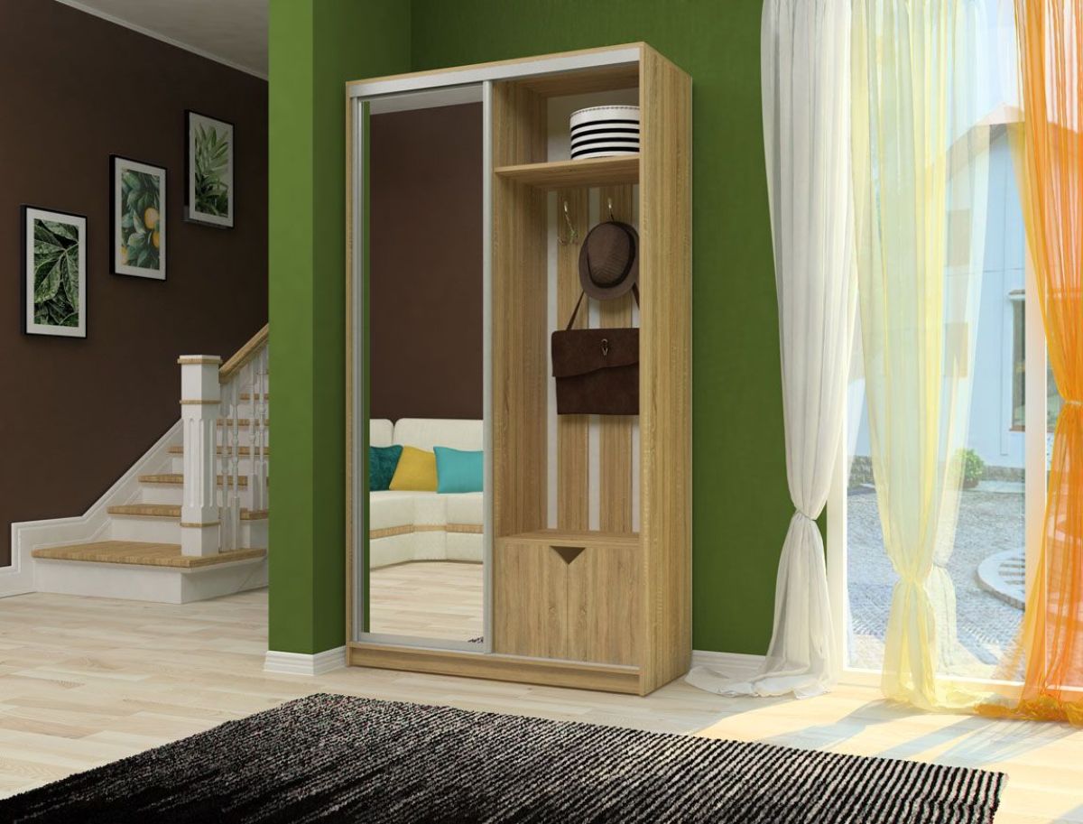 Шкаф-купе Ирина 1100 ЛДСП+Зеркало (монорельс) ЛДСП 2 кат. | фото 5