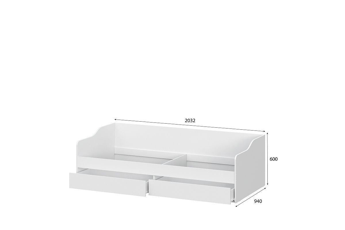 Кровать КР 2 + основание ДСП Лайт 0.9х2.0 (универсальная) Белый текстурный | фото 2