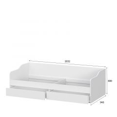 Кровать КР 2 + основание ДСП Лайт 0.9х2.0 (универсальная) Белый текстурный | фото 2