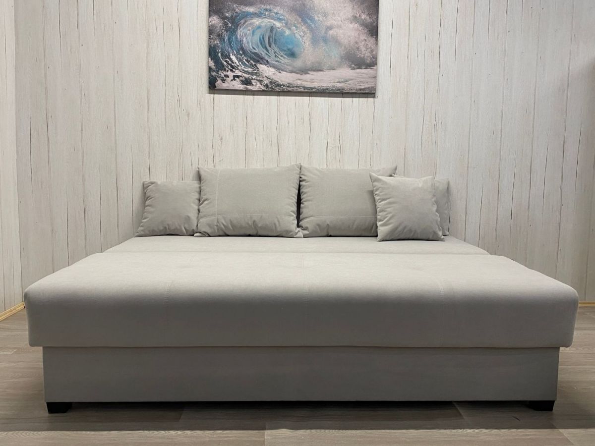 Диван Комфорт-1 (НПБ) велюр Luma 13 св.серый | фото 3