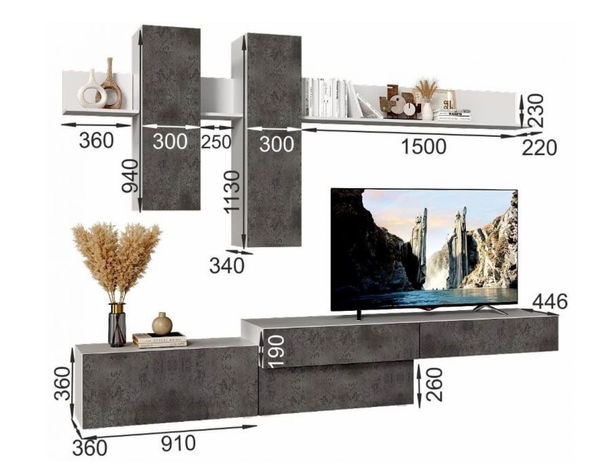 ФРИДА Гостиная (Вотан/Белый глянец) | фото 4