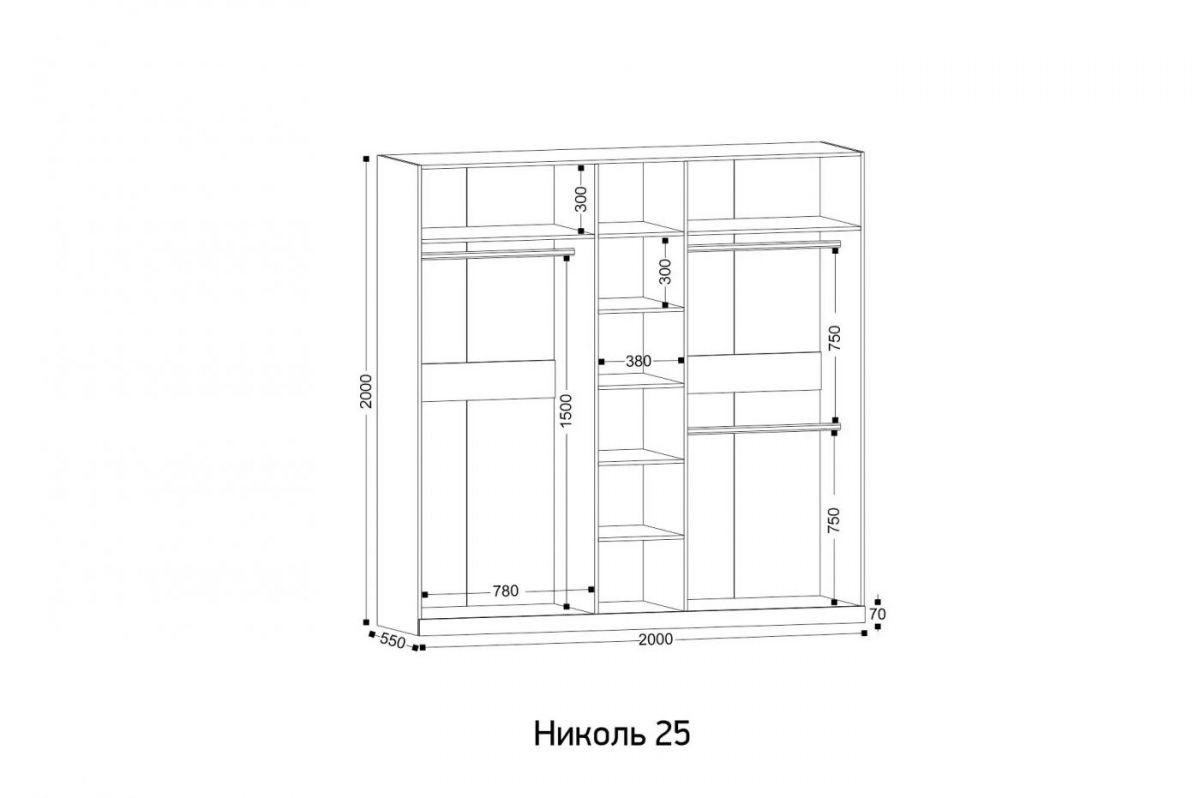 НИКОЛЬ 25 Шкаф 5-ти створчатый | фото 2