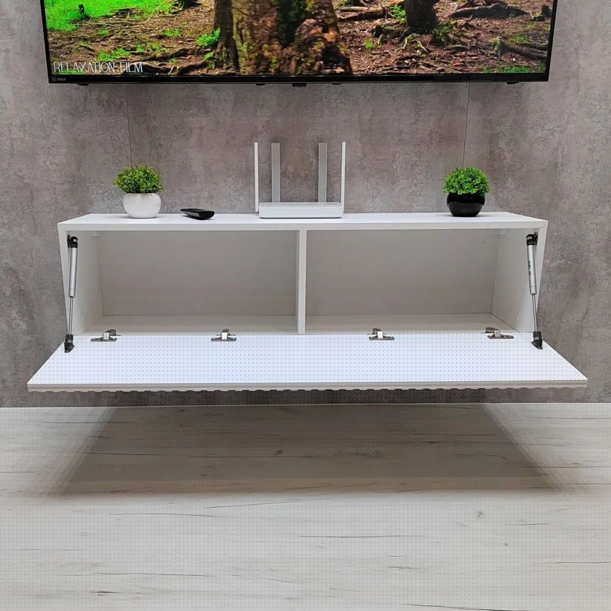 Тумба подвесная под ТВ LINES MTV4-MA 1150 Белый глянец (Белый-M 10.1.1) | фото 3