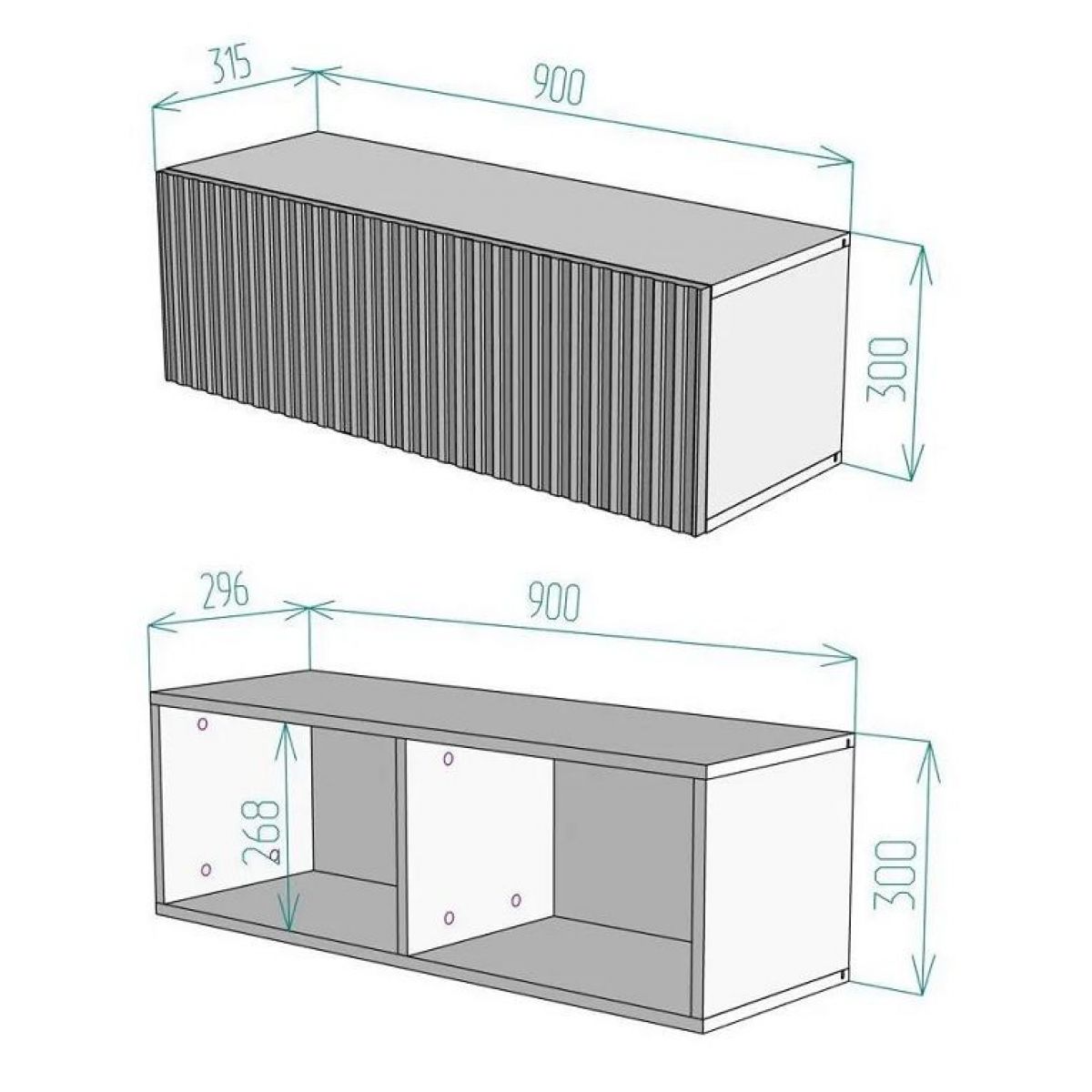 Тумба подвесная под ТВ LINES MTV4-MA 1150 Темно-серый (Графит-M 10.1.25) | фото 4