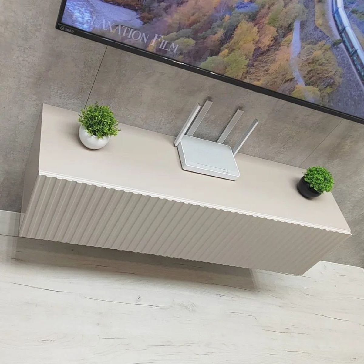 Тумба подвесная под ТВ LINES MTV4-MA 1150 Бежевый (Леда-М 10.1.5) | фото 10