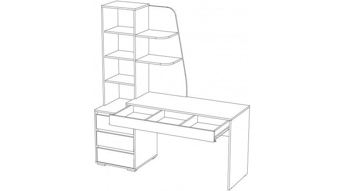 ПИФАГОР Стол компьютерный (цемент светлый/цемент темный) | фото 3