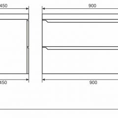 Тумба под раковину Uperwood Tanos 90 см, подвесная, белая/графит | фото 6