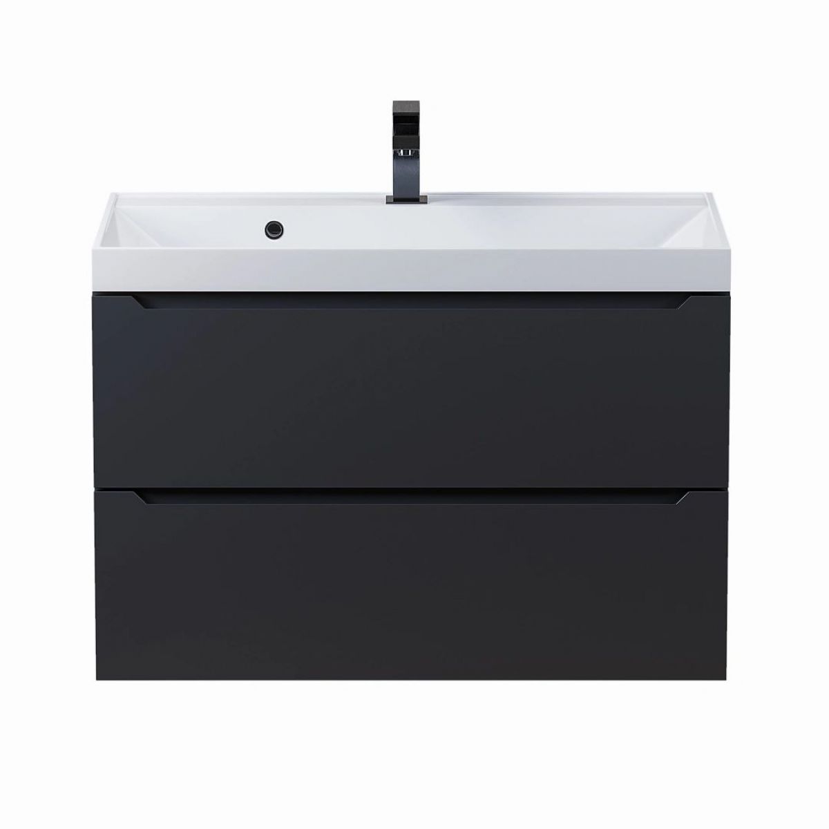 Тумба под раковину Uperwood Tanos 80 см, подвесная, черная матовая | фото 8