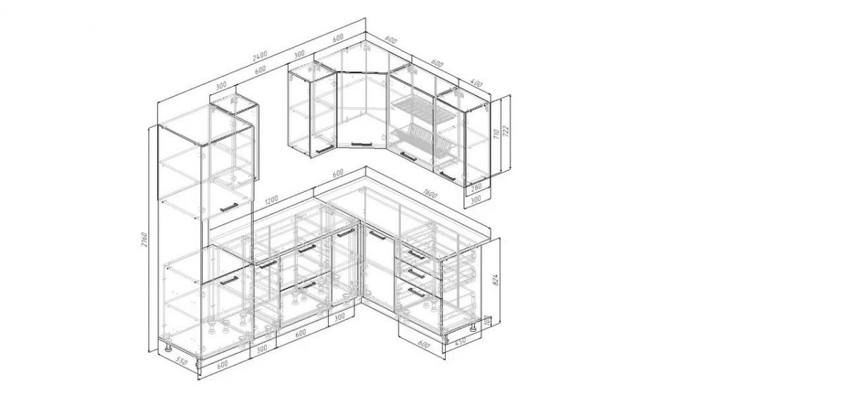 Кухонный гарнитур Антик 2400*1600 (Стол. 26мм) | фото 2