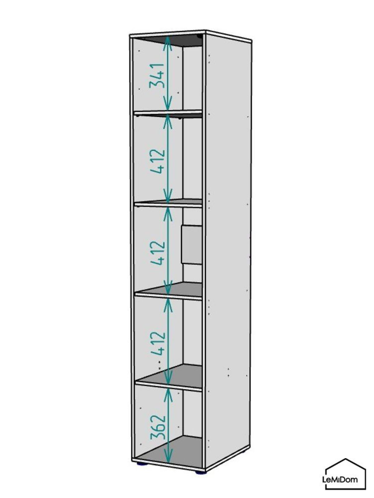 Шкаф Linnea MHR-1-2 2050х400х510 (Белый-М 11.1.1) | фото 3