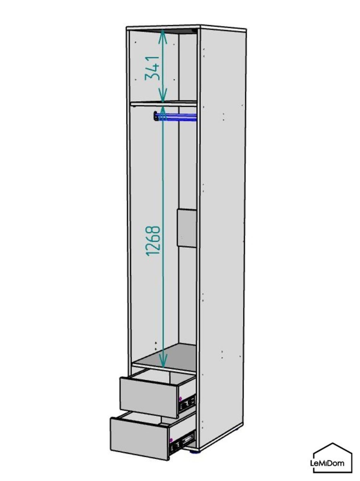 Шкаф Linnea MHR-1-3 2050х400х510 (Белый-М 11.1.2) | фото 3