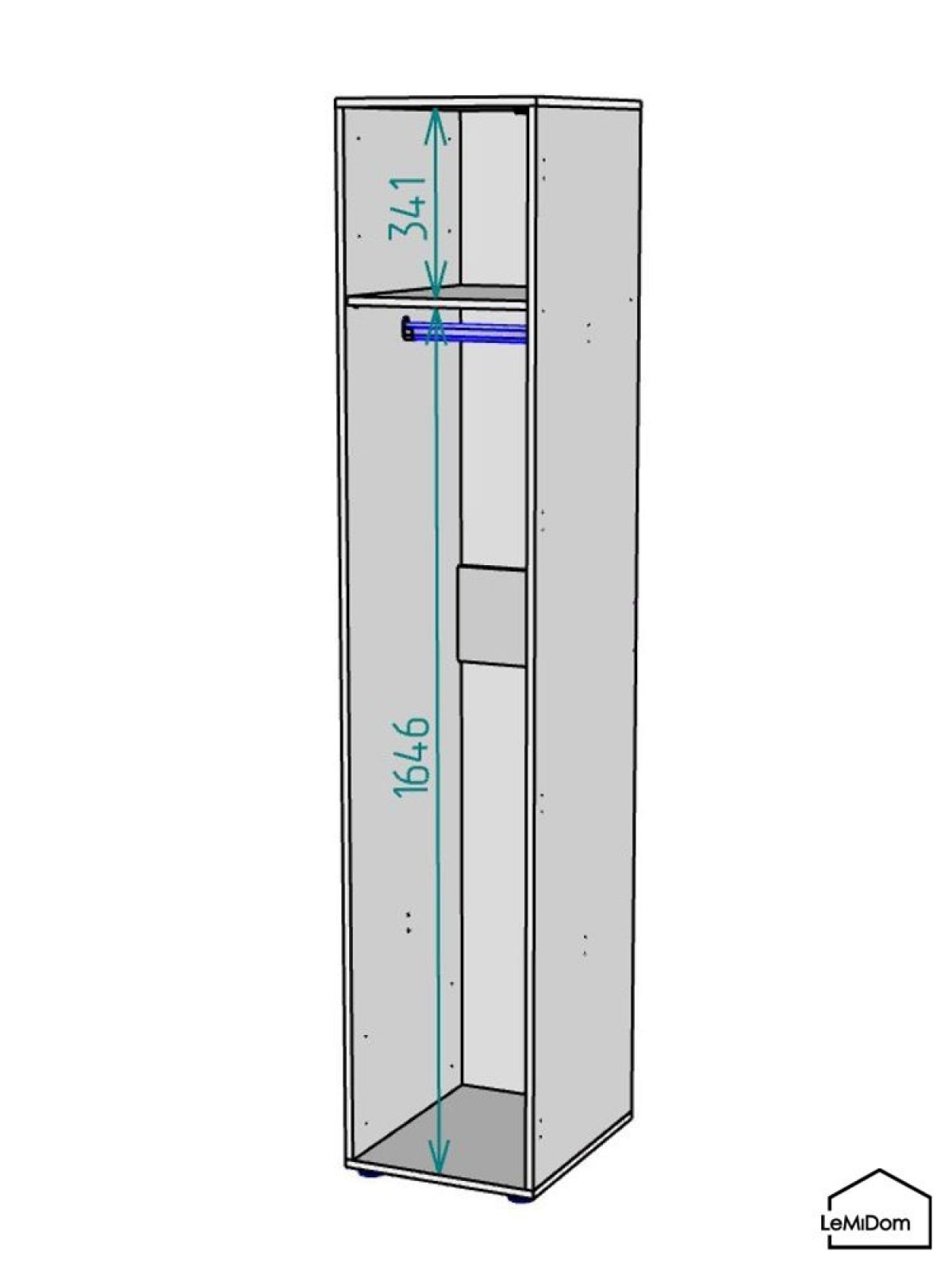 Шкаф Linnea MHR-1PO 2050х400х510 (Белый-М 11.1.1) | фото 3