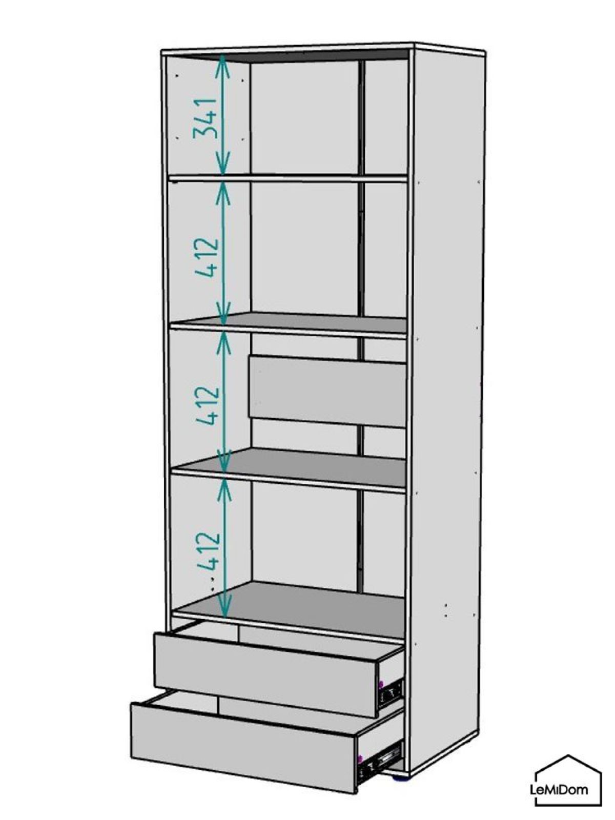 Шкаф Linnea MHR-2-4 2050х800х510 (Белый-М 11.1.2) | фото 3