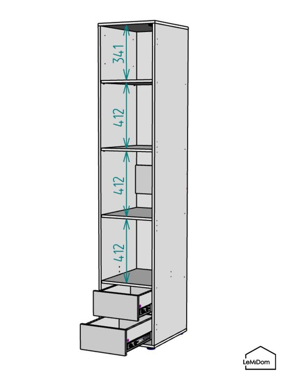 Шкаф Linnea MHR-1-4 2050х400х510 (Графит-М 11.1.25) | фото 3